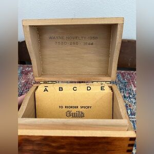 Vintage Wooden Recipe Box with Dividers